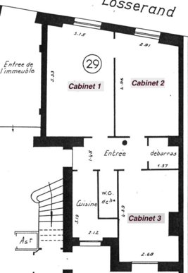 Paris 14ème - av local RDC 58m2 rénové adapté pour cabinet dentaire, capacité 2 à 3 fauteuils dentaires 